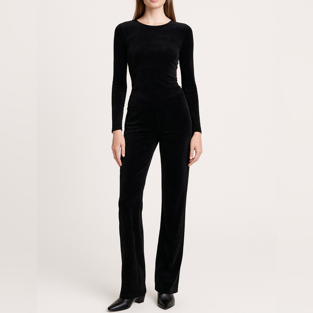 Velvety Deep Black Karen Scott Sport Petite Pants Retro Deadstock NWT